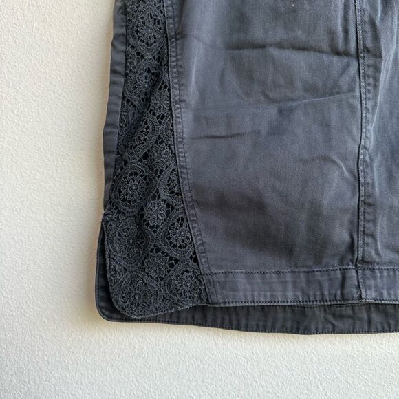 $5/$25 Anthropologie Pilcro Gray Lace Crochet Panel Mini Pencil Skirt Si… - Picture 2 of 5
